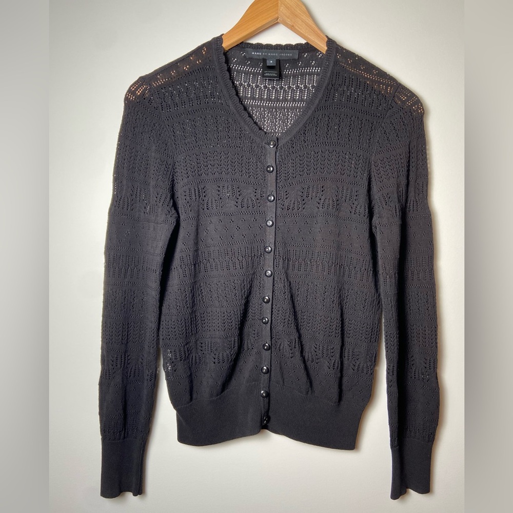 Marc By Marc Jacobs Black Cotton Cardigan